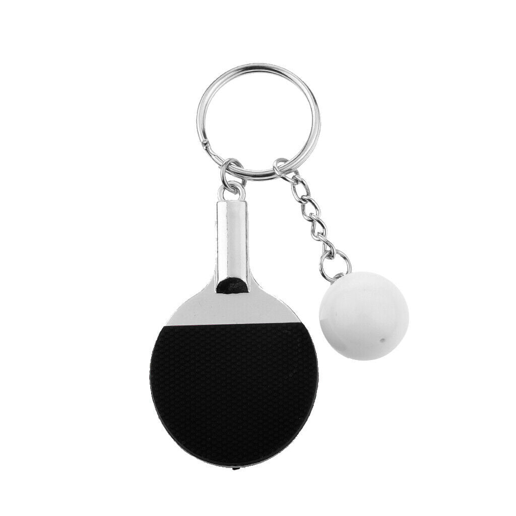 2pcs Pendant Keychain Cute Table Tennis  Pong Racket Festive Gift Christmas