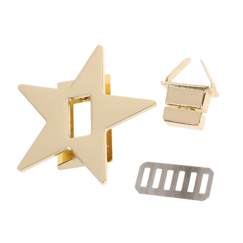 1x Star Metal Bag Buckle Clasp Turn Twist Lock DIY For Handbag Purse Hardware