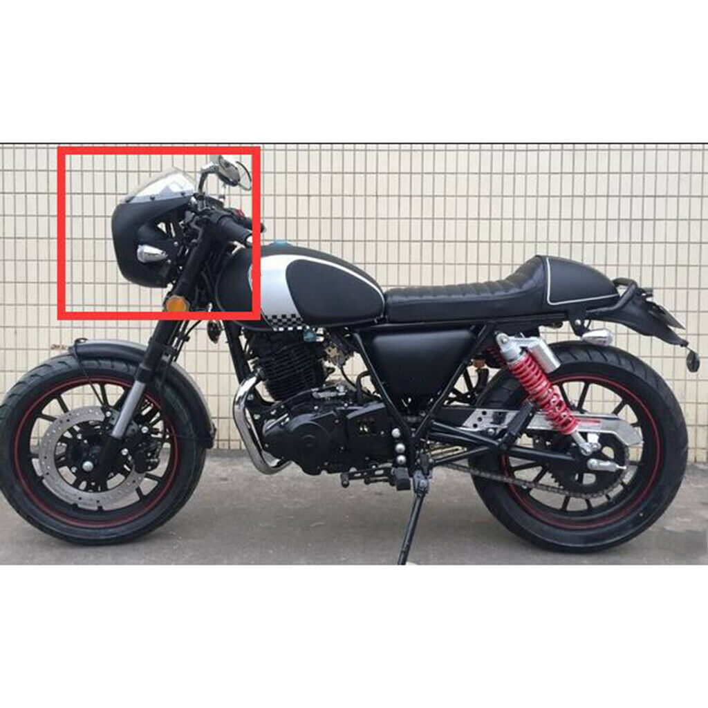 7" Motorcycle Universal Retro Headlight Fairing Wind Screen For Cafe Racer Black