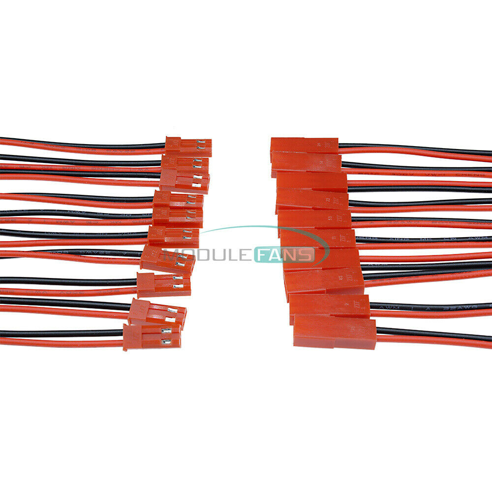 20Pairs of JST Plugs Male Wire Connectors Socket Lines Female Electronic