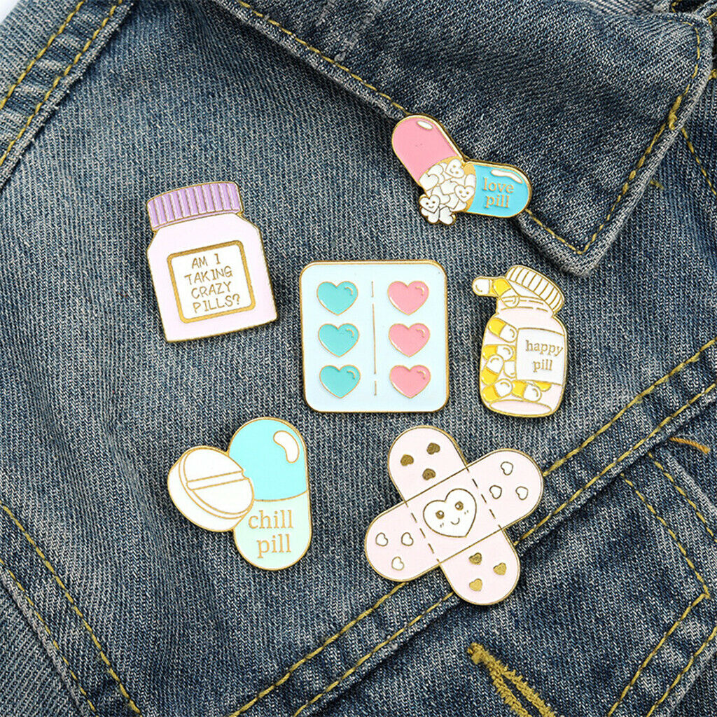 6 Pieces Alloy Brooch Pin Collar Badge Corsage Clips for Women Party Jewelry