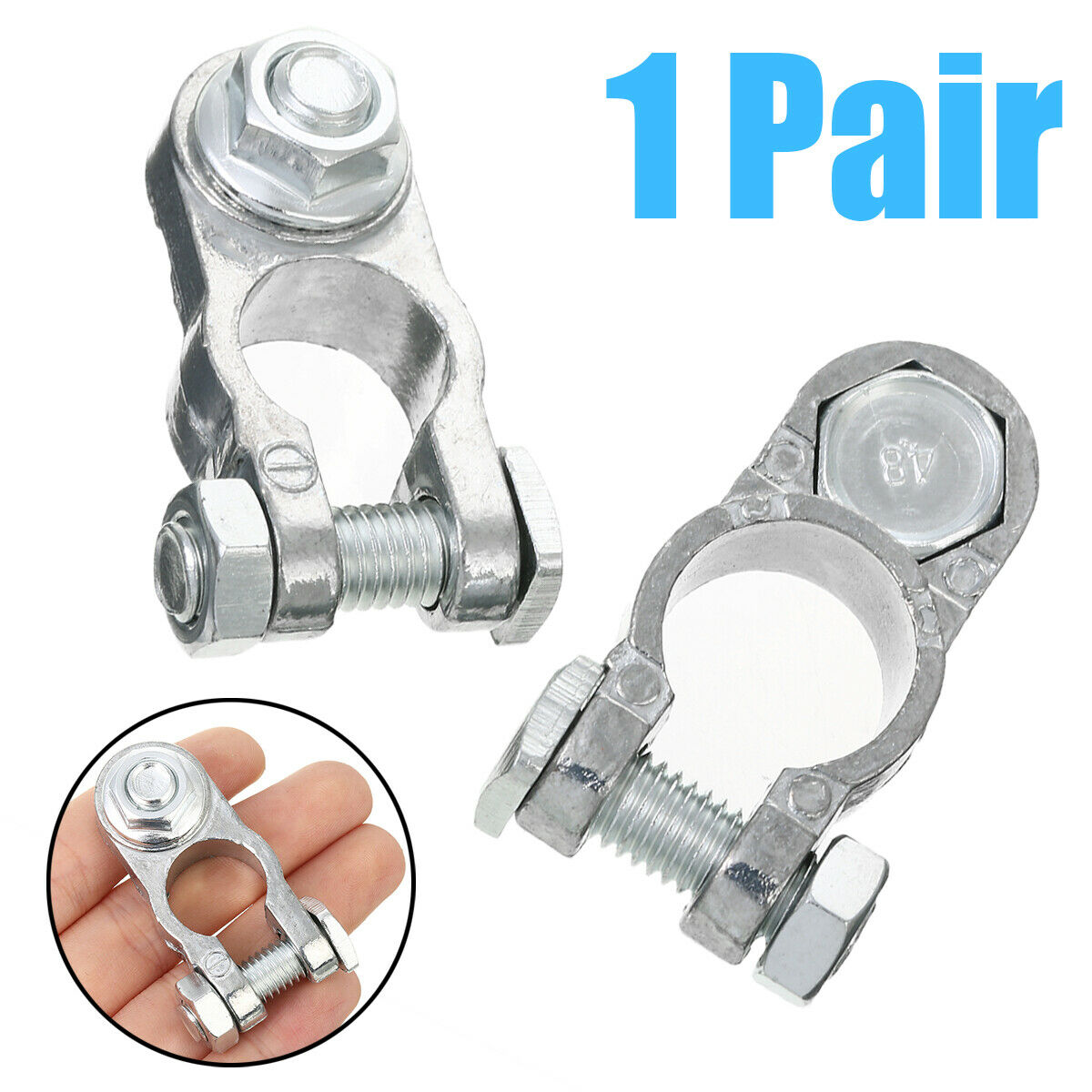2Pcs Zinc Alloy Positive &Negative Battery Terminal Clamp Connector Car Boat