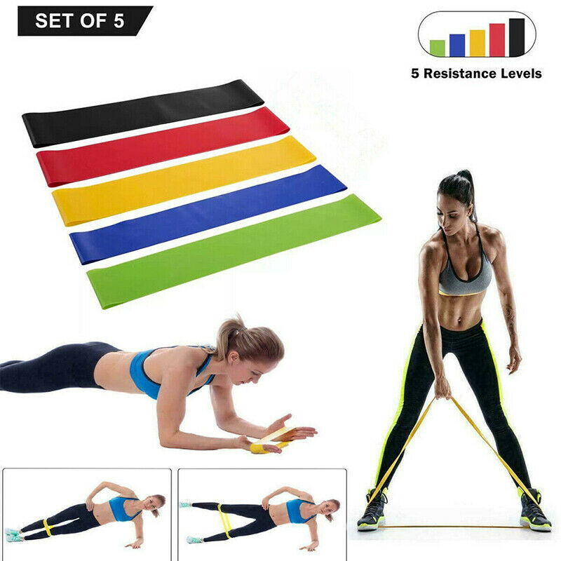 Resistance Bands Loop Yoga Pull Up Exercise Fitness Strength Training Set o Kt