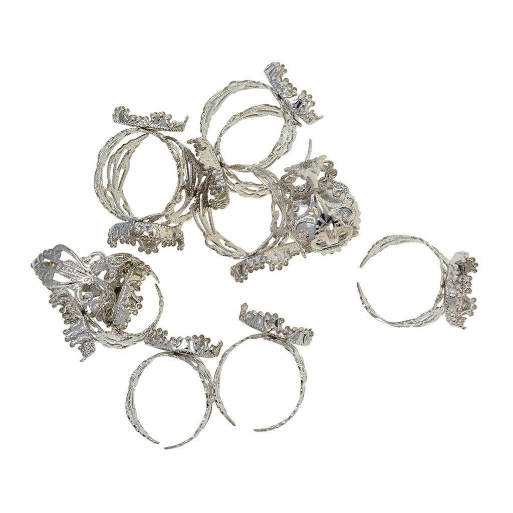 10pcs Adjustable Ring Base Blanks Cabochon Bezel Settings Jewelry Findings