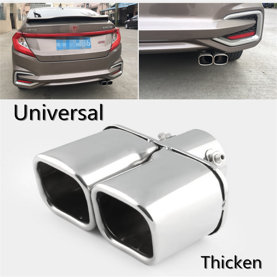 2.4"Stainless Steel 1to2 Twin Double Dual Straight Pipe Exhaust pipe Muffler tip
