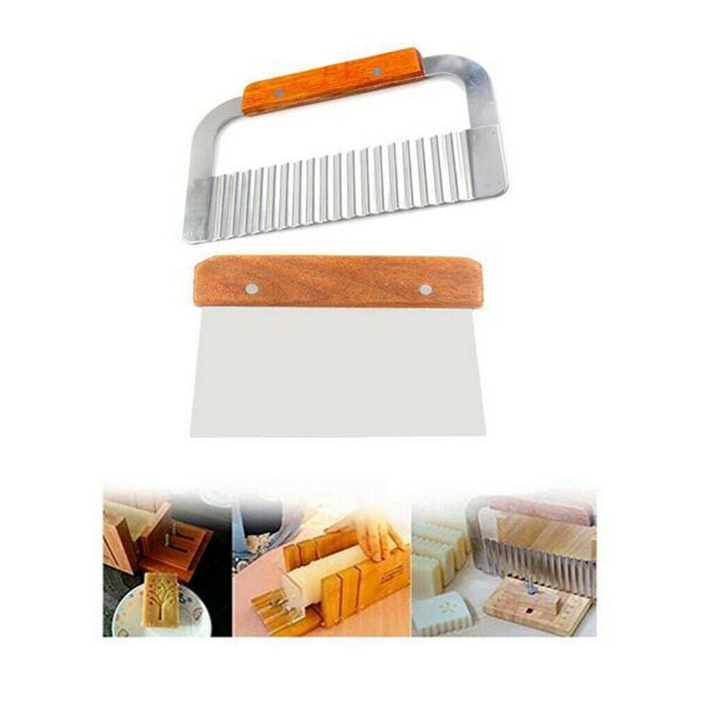 2Pcs Soap Mold Tools Adjustable Loaf Soap Cutter Stainless Steel Wavy Kit