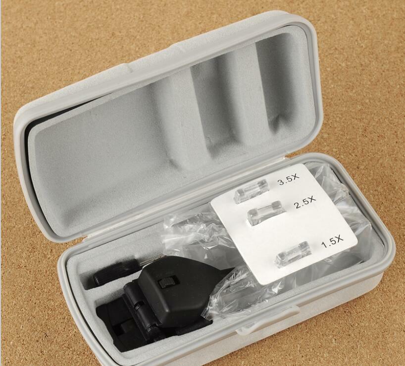 1.5X,2.5X,3.5X 3 Lens Clip-on Eye Glasses Magnifying Glass with LED Light