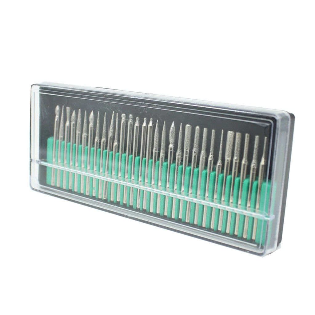 30 Pieces New 3mm Electric Grinding Head Burrs Bur Bit Set Shank Rotary Tool