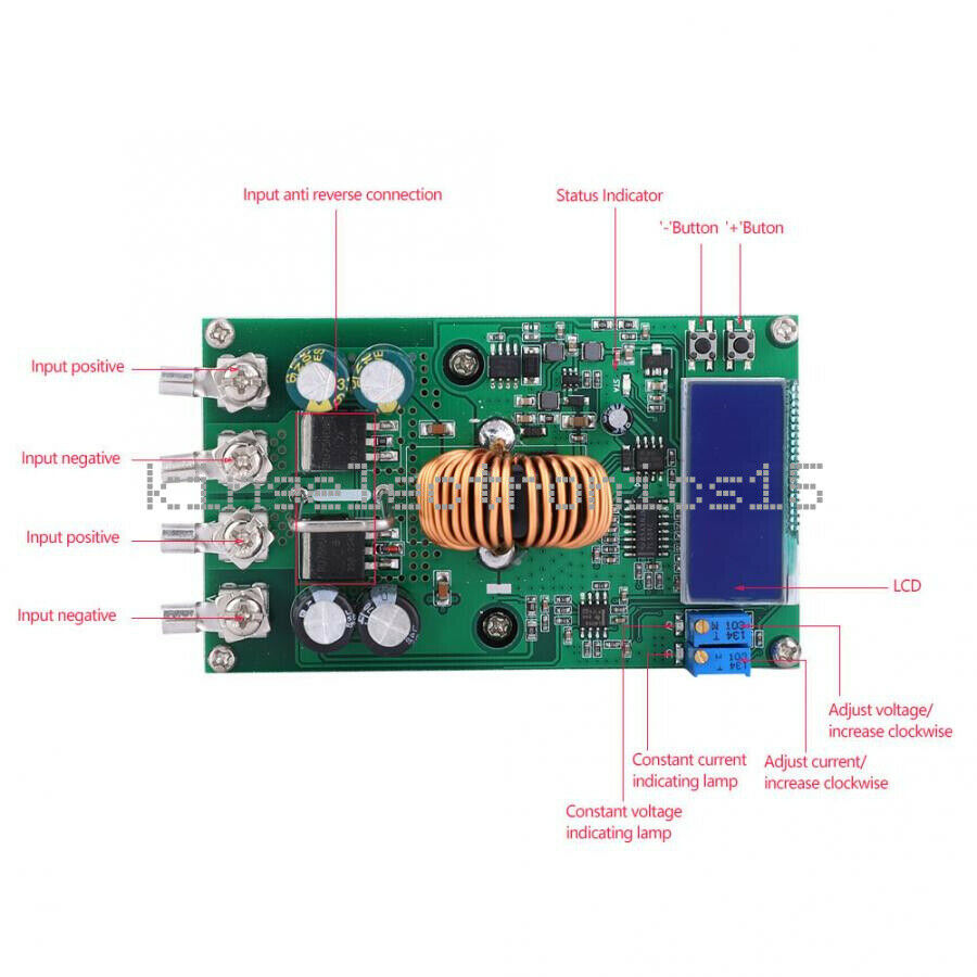 1X DC-DC Step Down Converter 20A Power Adjustable Step-Down Power Supply Module
