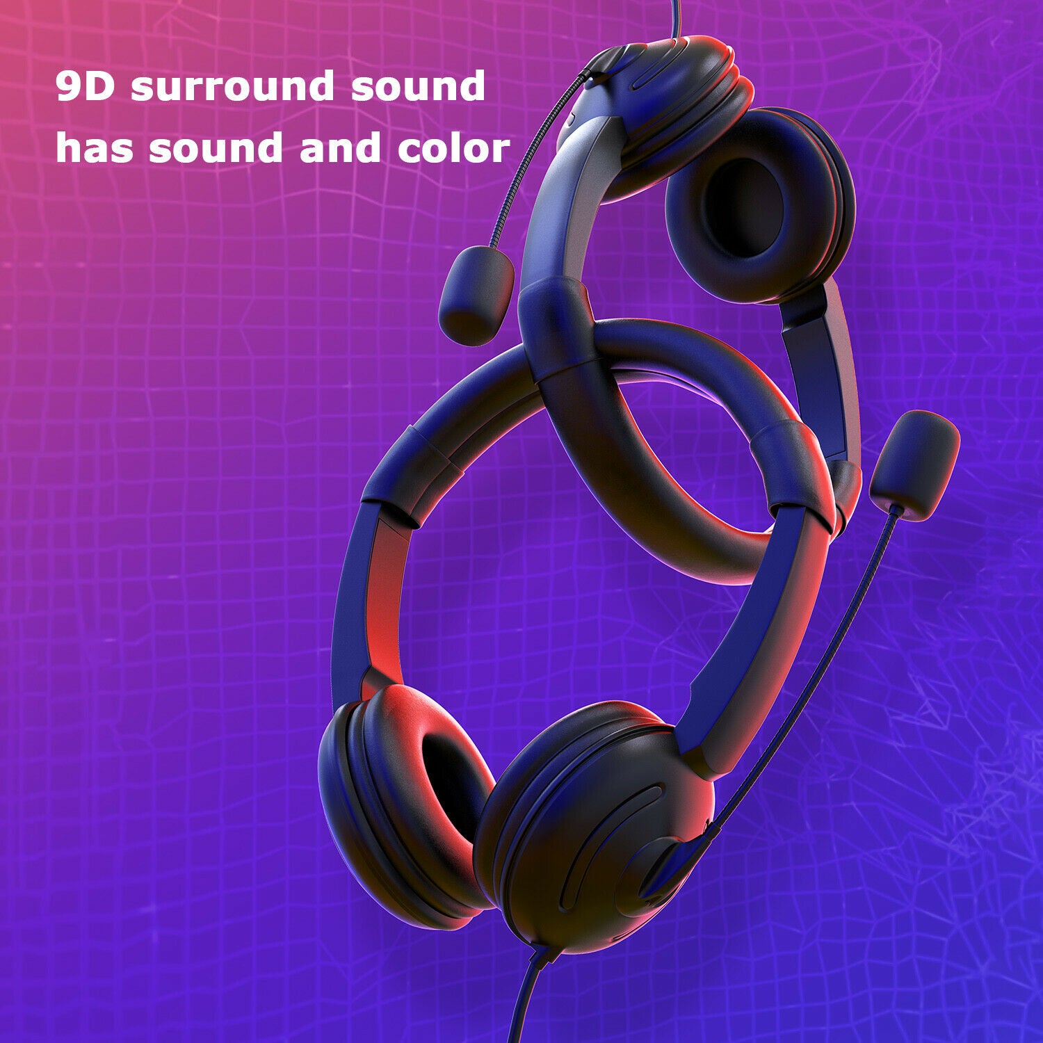 USB Headphone w/Noise Cancelling Mic Computer Headest for Laptop PC Call Center