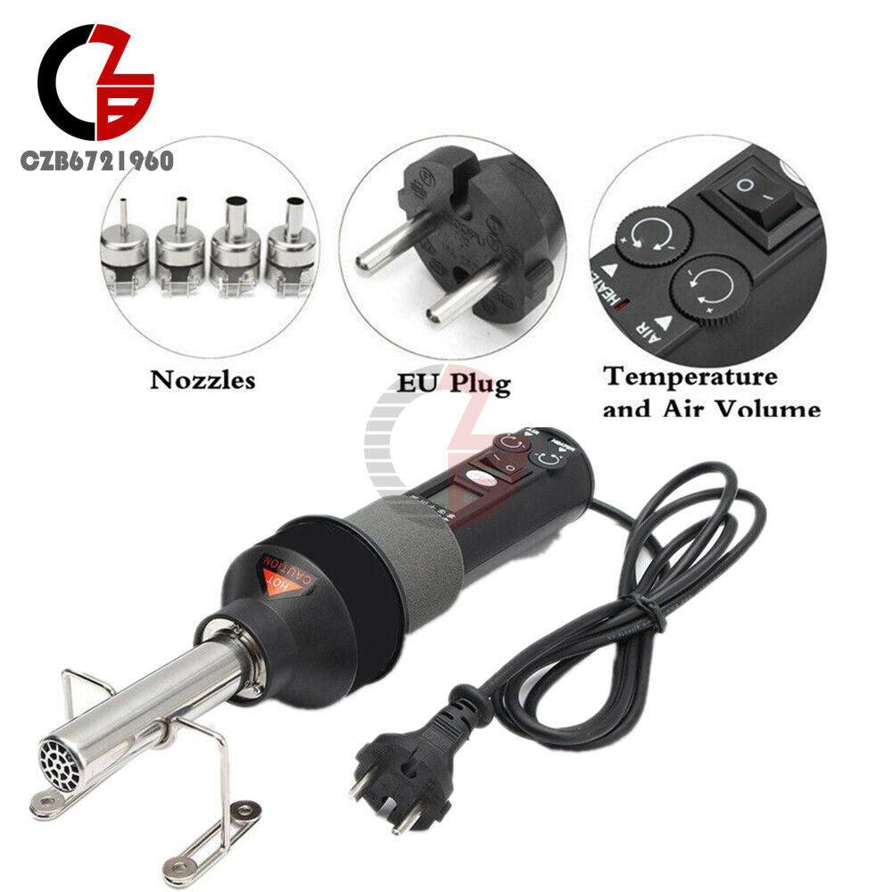 AC 220V 450W 450℃ 8018LCD Soldering Station Heat Hot Air Gun ICs SMD 4 Nozzles