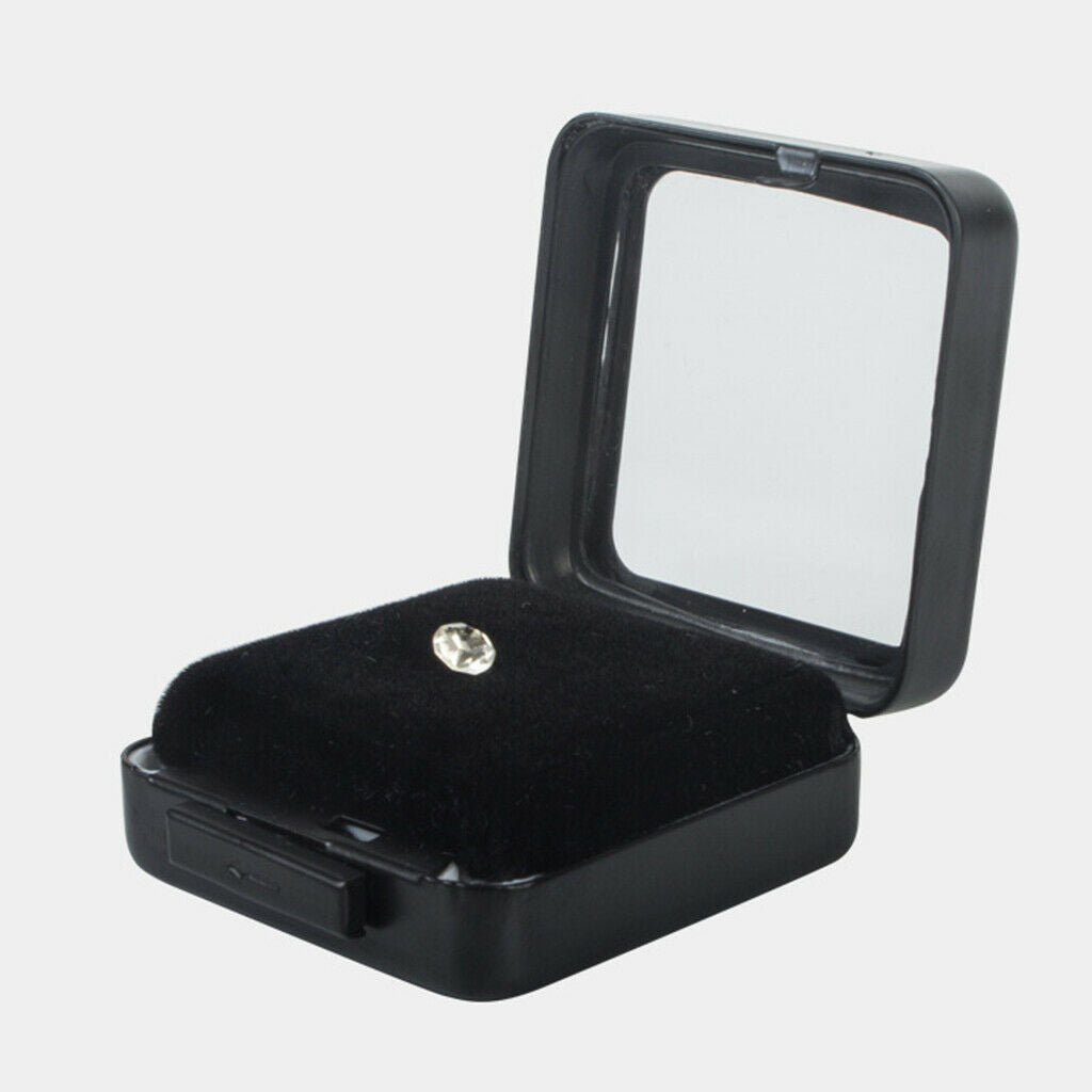 Metal Jewelry Gift Box Loose Diamond Box Jewelry Organizer Container Black