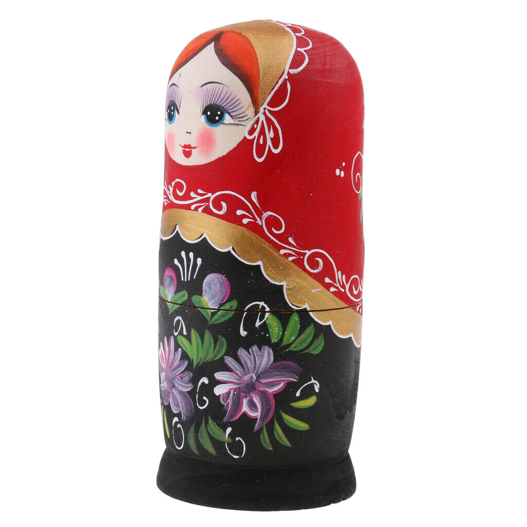 Set for 5pcs hand painted wooden Russian nesting babushka matryoshka