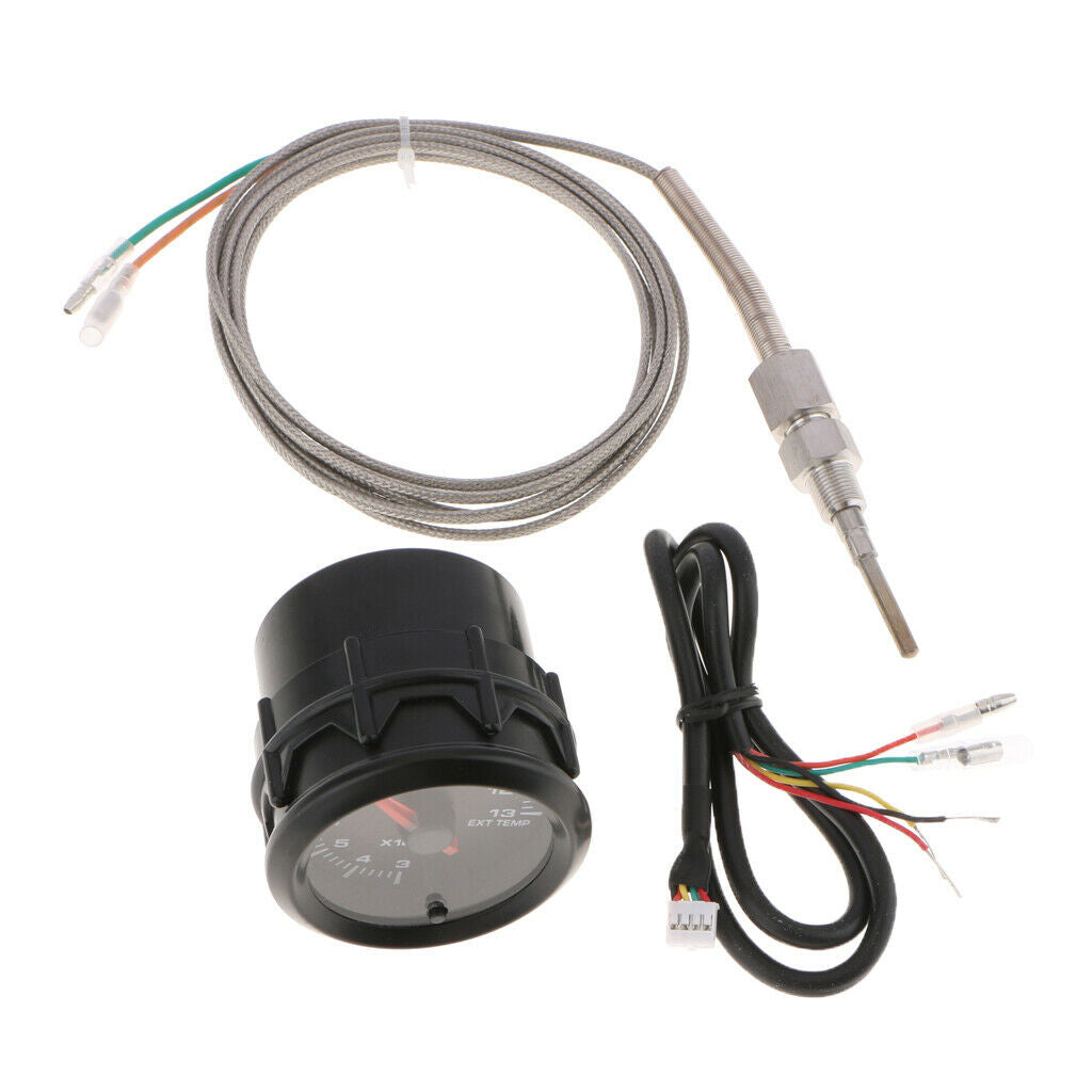 2"52mm 7 Color LED Car Exhaust Gas Temp Gauge EXT Meter EGT With Sensor