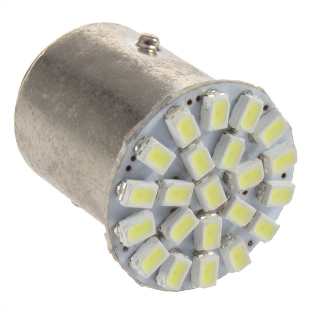 2X White 1157 BAY15D 22 SMD LED Light Bulb Tail Break Stop Turn Signal light 12V