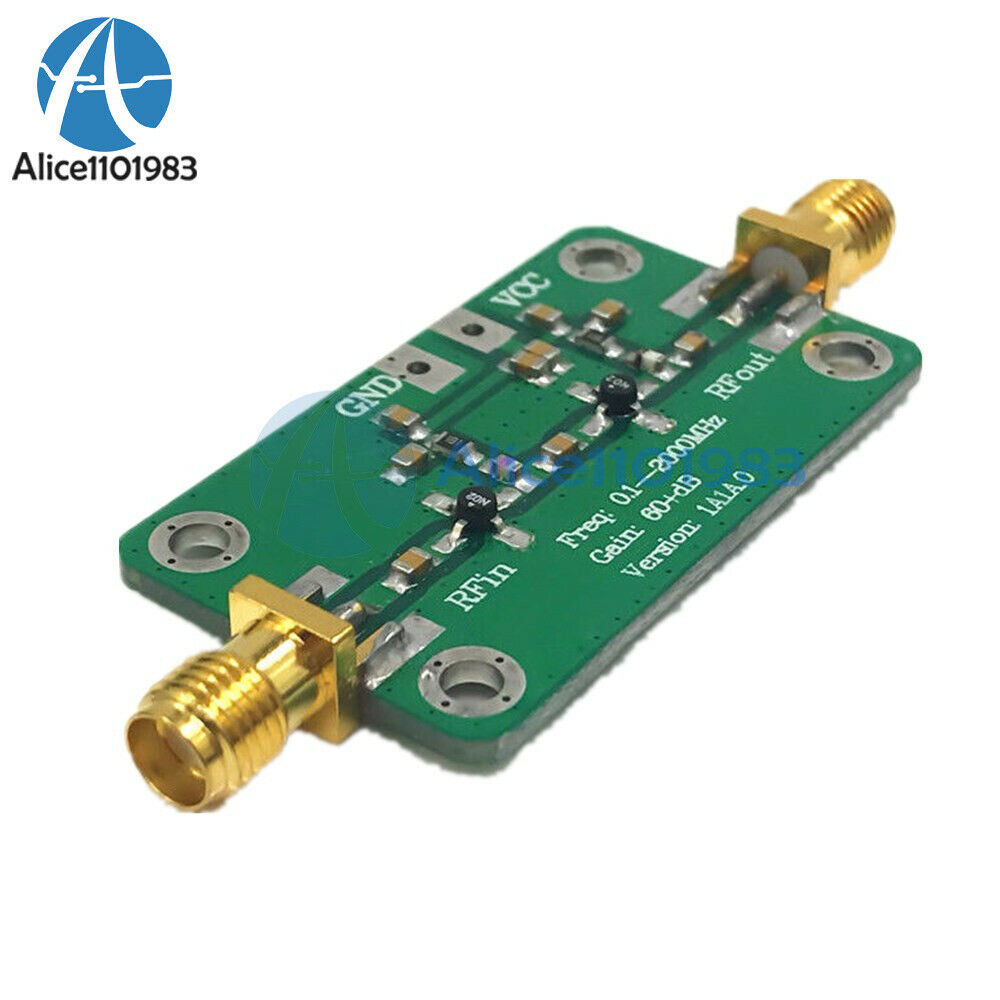 0.1-2000MHz Gain 60dB RF Broadband Amplifier Module LNA Board LNA 0.1~2GHZ