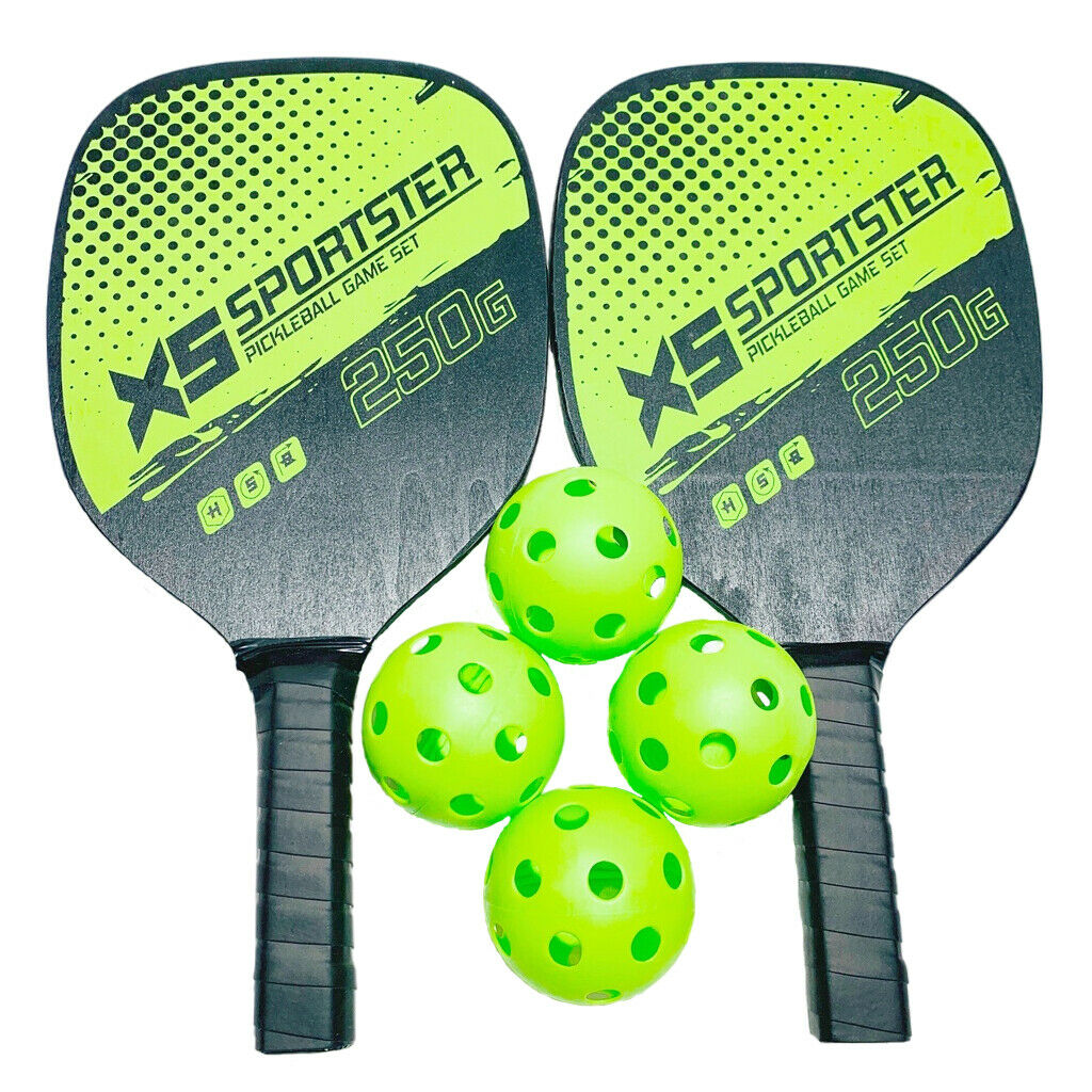 Pickleball Paddle Set Includes 2 Pickleball Rackets 4 Balls and Carry Bag