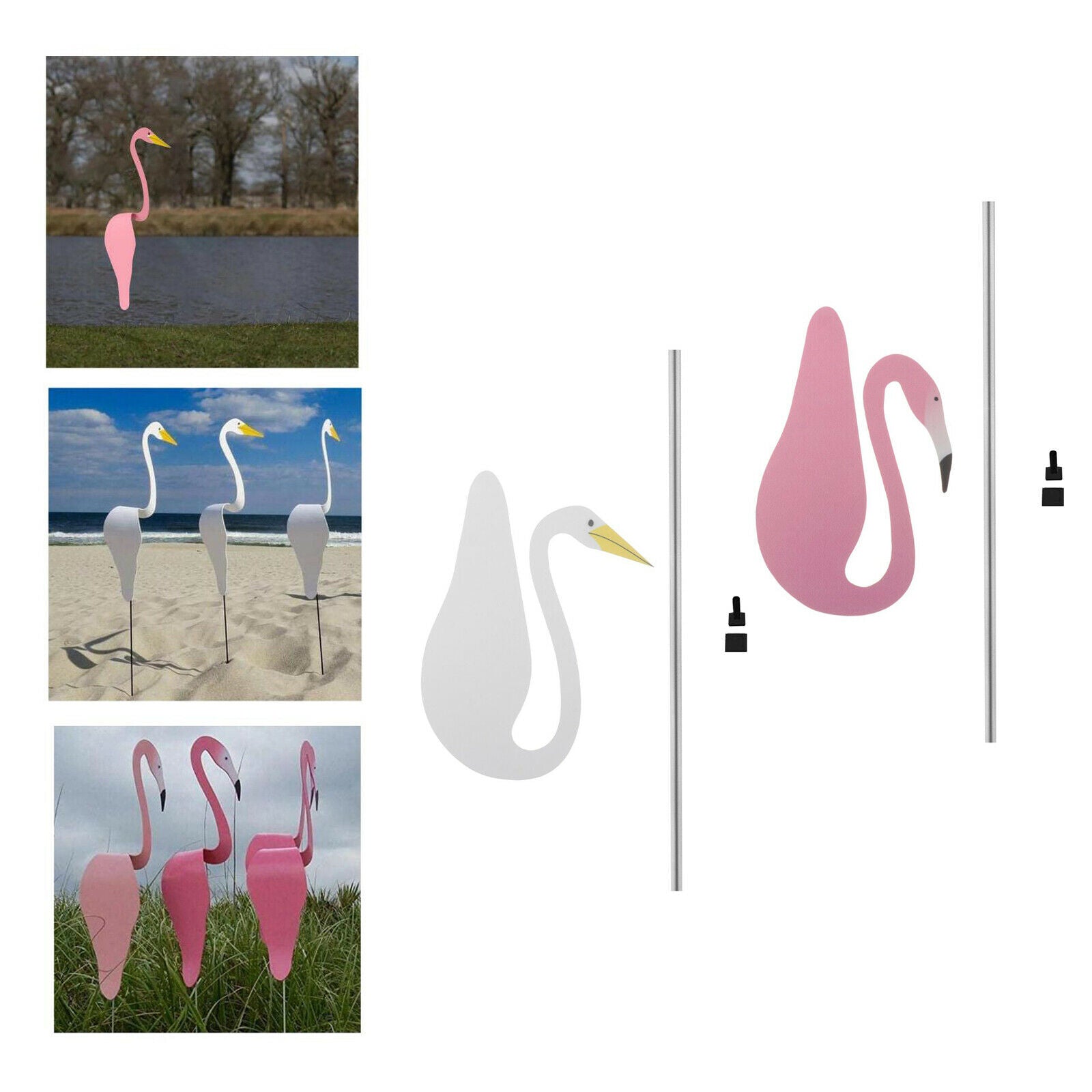 2x Swirl Bird for Outdoor Yard Beach Summer Lawn Patio Flowerbed Decor