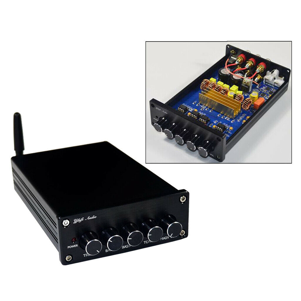 Bluetooth Stereo Audio Amplifier, Mini Hi-Fi Class D Integrated Amp 2.1CH for