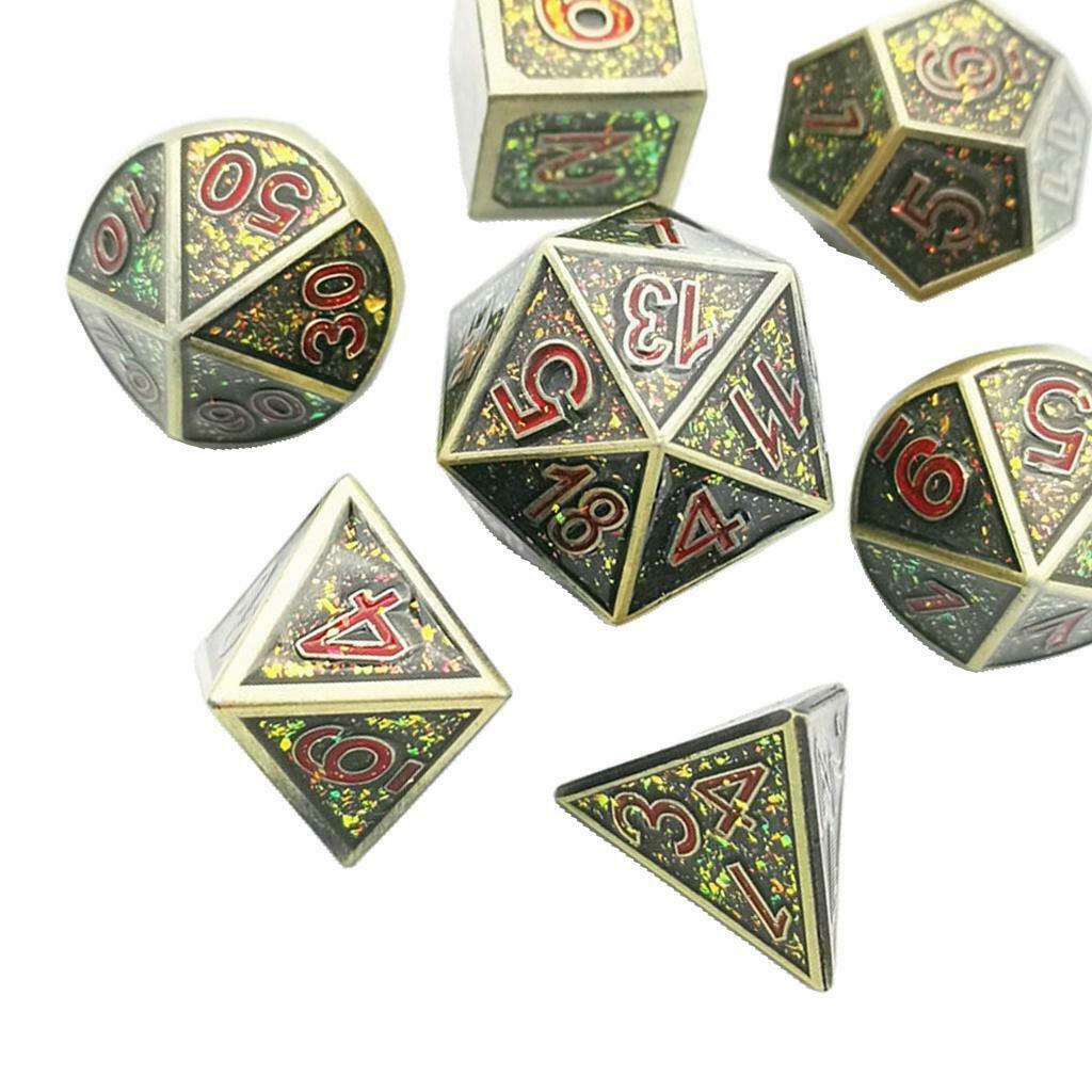 7/set Metal Multi-sided Digital Dice Set for MTG DND RPG Party Board Game #3