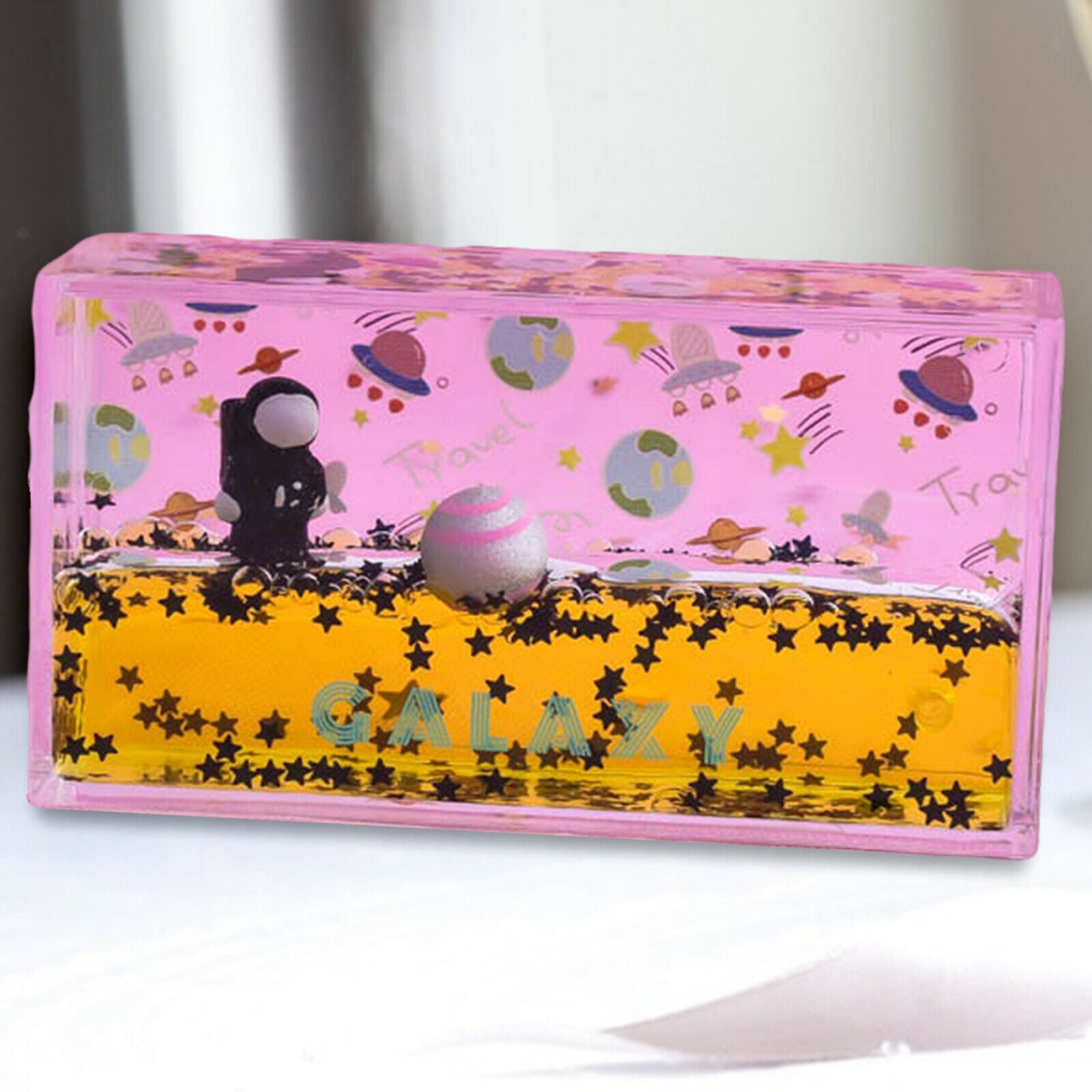 Spaceman Rectangle Liquid Desk Ornaments Dynamic Birthday Gifts Black
