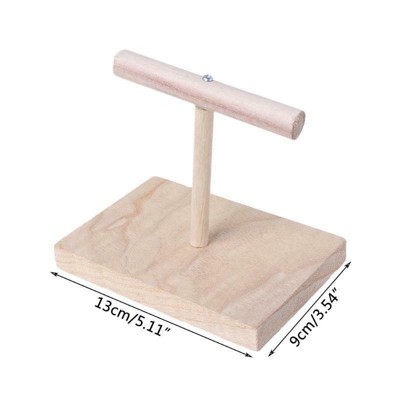 Portable Wooden Pet Parrot Training Rotation Perched Stand Platform Birds Paw