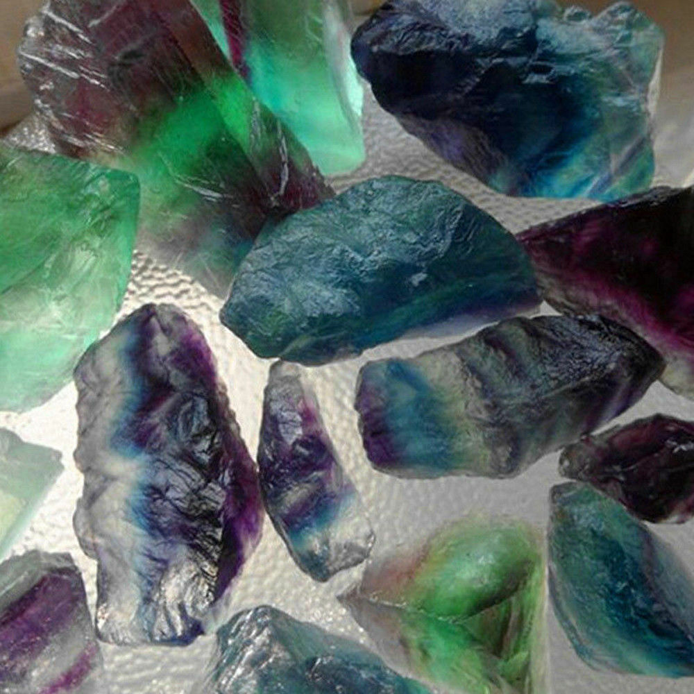 Natural Fluorite Quartz Crystal Stones Rough Polished Gravel Rock Crystals New