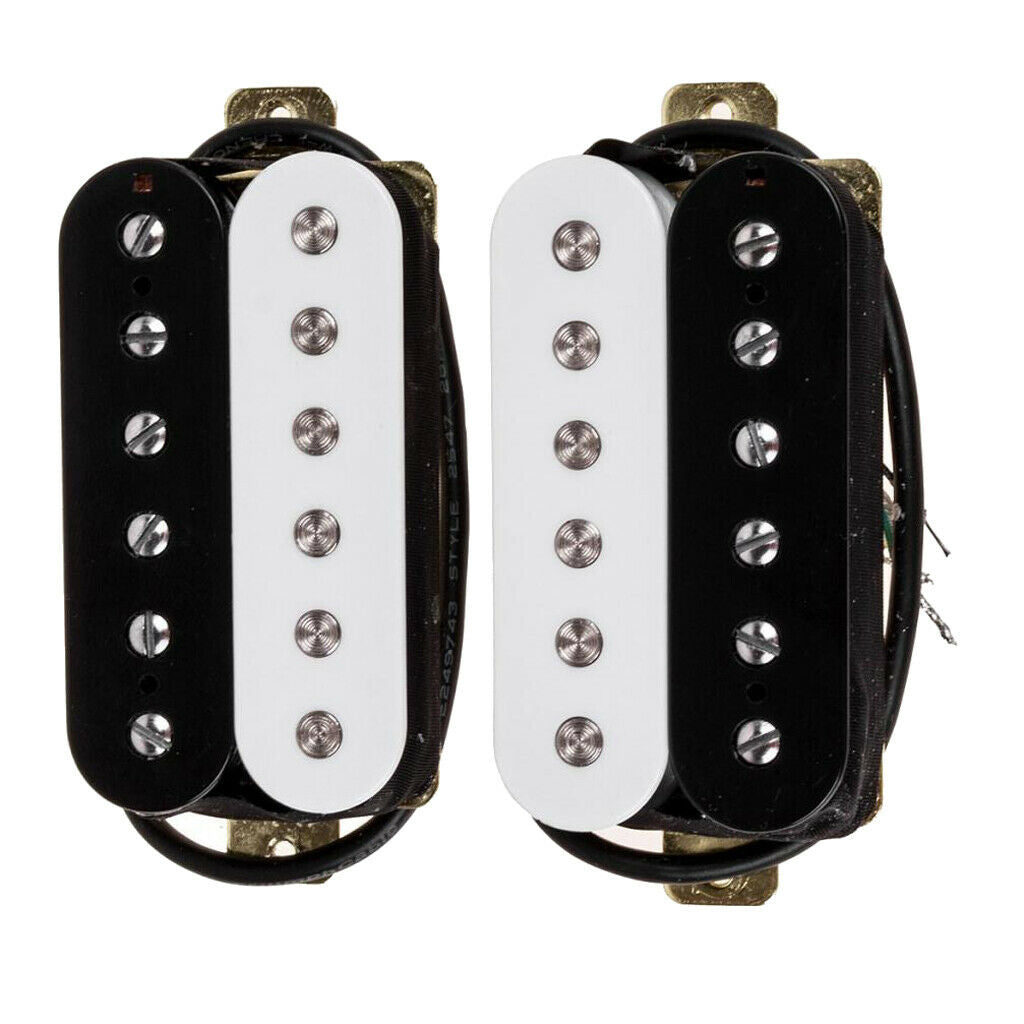 High Output Guitar Pickup Double Coil  Pickups Neck and Bridge Set Black & White