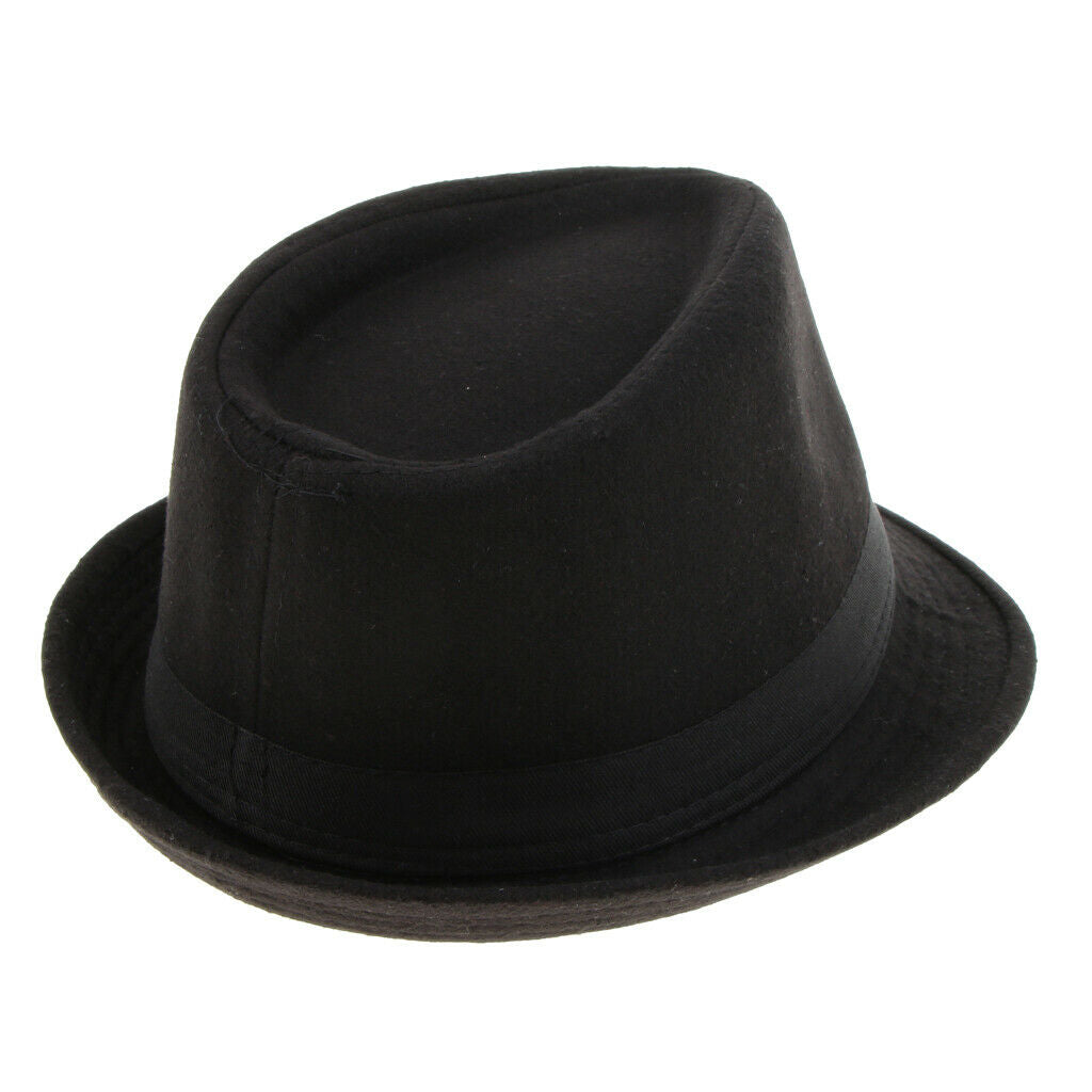 2x Retro Fedora Hat Warm Manhattan Structured Wool Trilby Jazz Panama Hat