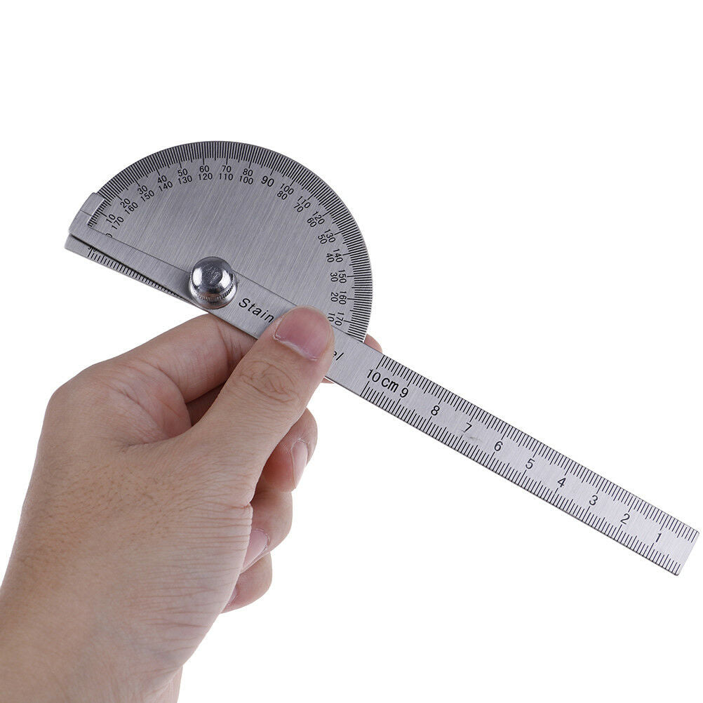 Stainless steel 180 degree protractor angle finder arm measuring ruler tool D FT