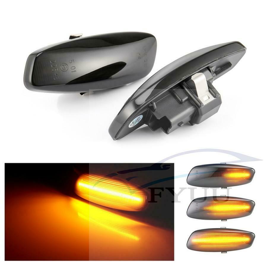 2X Dynamic Smoke Lens LED Side Marker signal Light For Peugeot 207 308 3008 5008