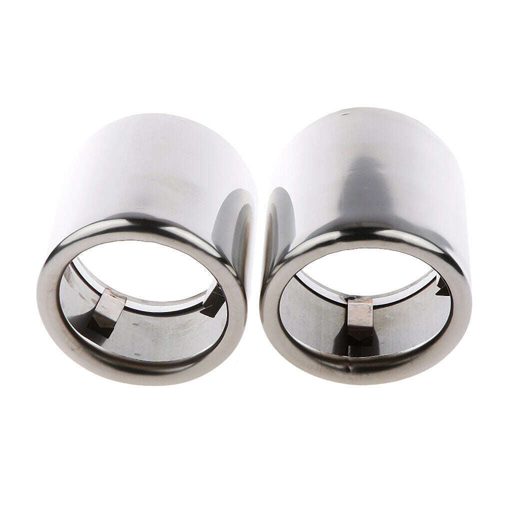 Pair Chrome Replacement Car Exhaust Muffler Tip 76mm for AUDI A4 B8 Q5 1.8T