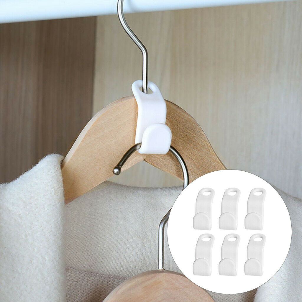 6x Heavy Duty Clothes Hanger Connector Connection Hook Organizer Extend Clip