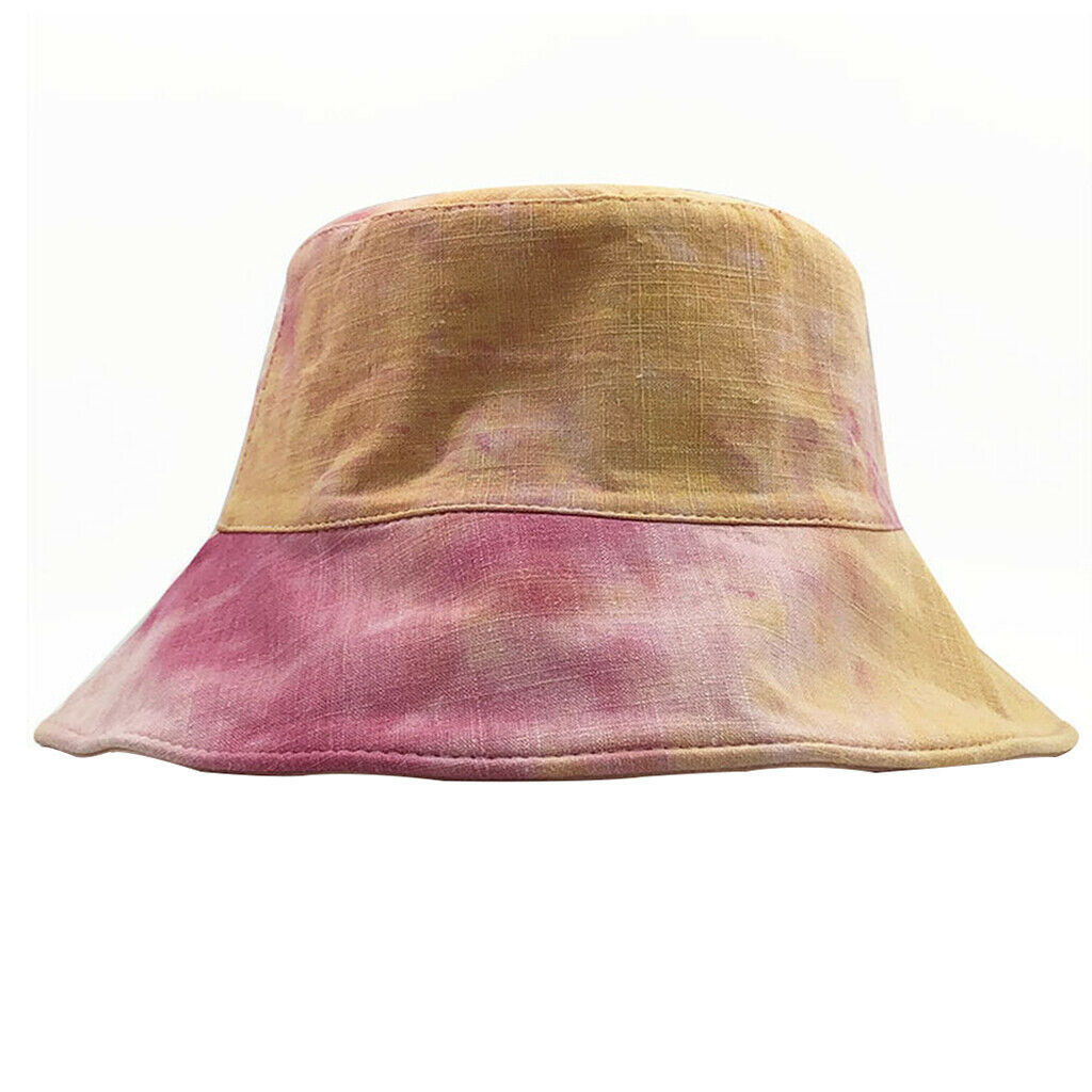 2 Pcs Womens Stylish Tie Dye Bucket Hat Outdoor Beach UV Protection Sun Hat