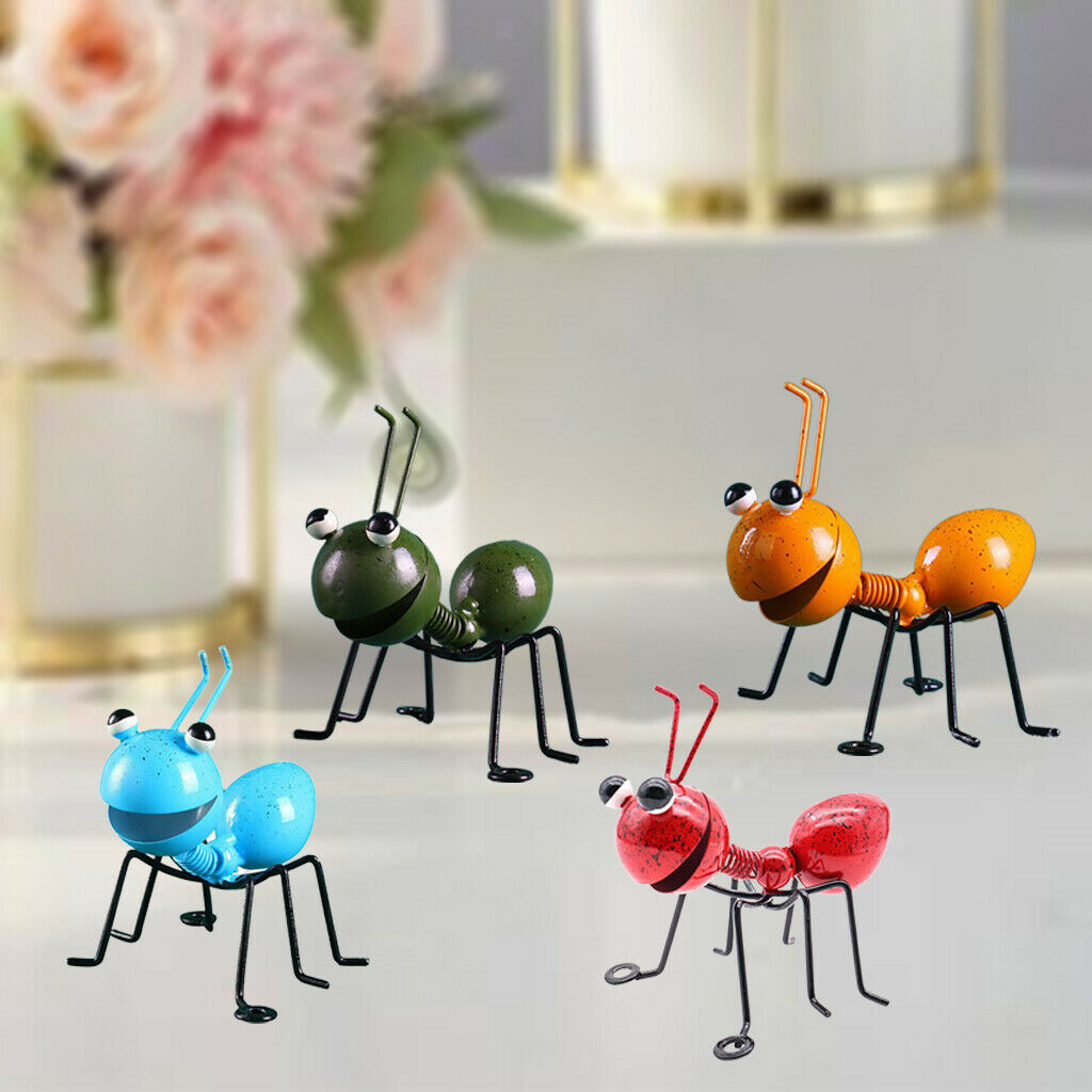 4pcs Metal Ant Wall Decor Hanging Ornaments Indoor Kid's Room Sculptures