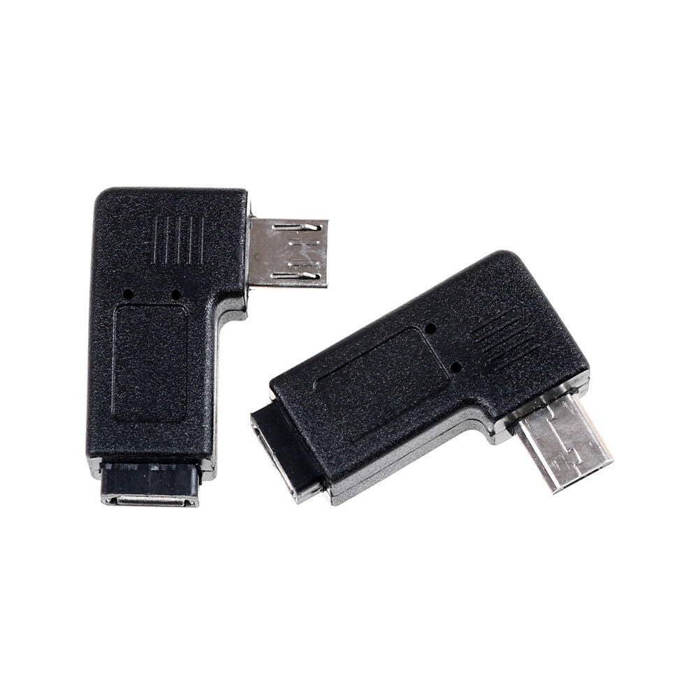 2x 90 Degree Micro Left &Right Angle USB Male to Female Plug Adapter Charg.l8