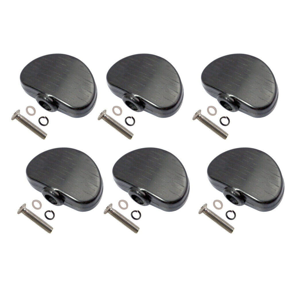 6PCS Electric Guitar Tuning Keys DIY Replacement Tuners Knobs Caps Black