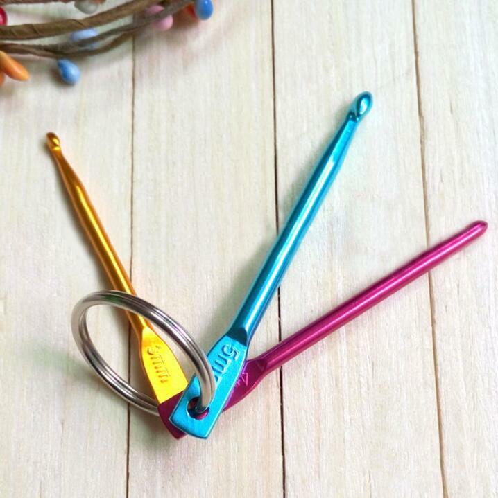 3 Pcs Crochet Hooks Key Chain DIY Weaving Tools Crochet Needles Craft  Key Rings