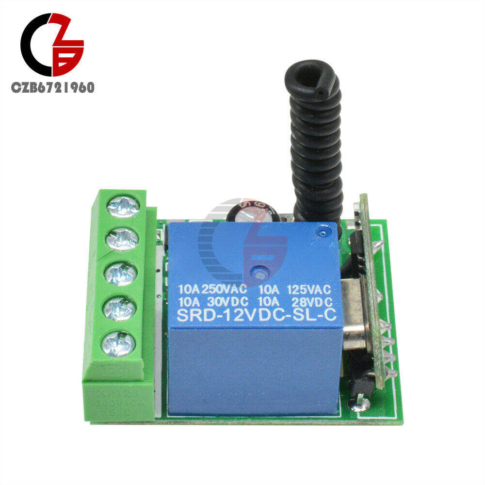 2PCS 1 Channel Receiver Wireless Relay Remote Control Switch Module  12V 433MHZ