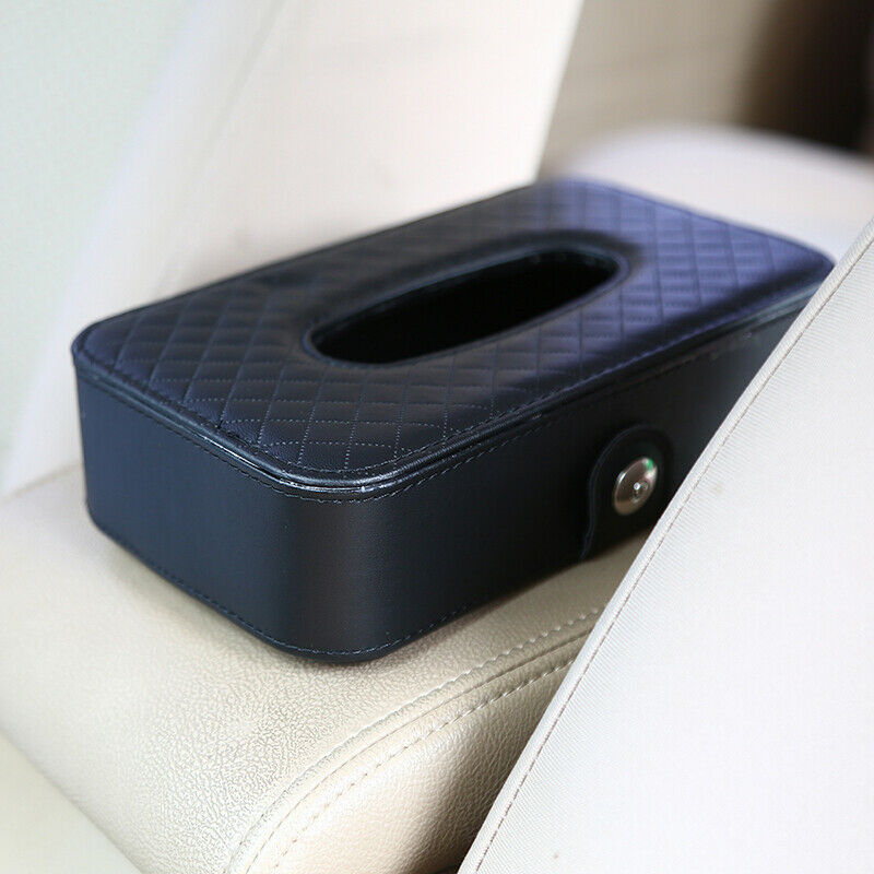 1PC Car Tissue Box Universal Leather Organizer Napkin Holder Paper Towel Storage
