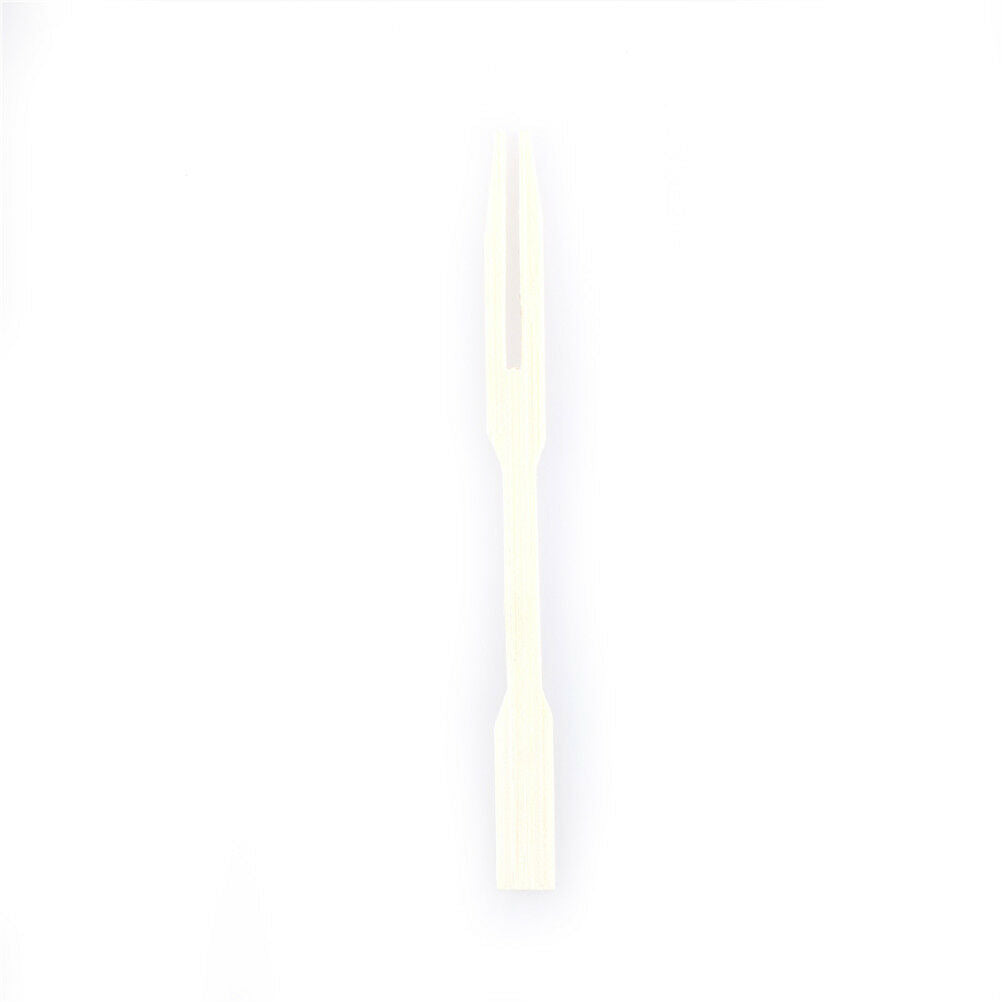80Pcs Bamboo Disposable Wooden Fruit Fork Dessert Forks Tableware Party D.l8