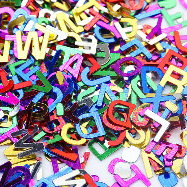 600pcs Letter Alphabet A-Z Metalic Sequin Confetti Craft Scrapbooking Decor
