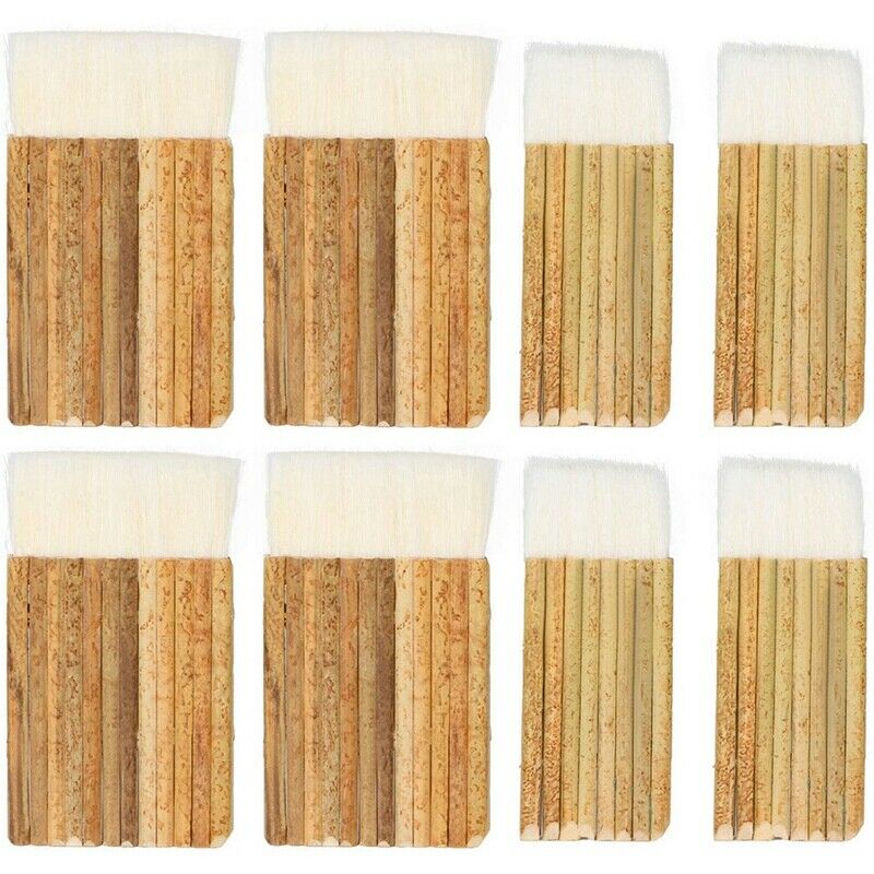 8 PCS Hair Hake Brush, Bamboo Handle Hake Blender Brush for Kiln Wash, WaterW7Q9