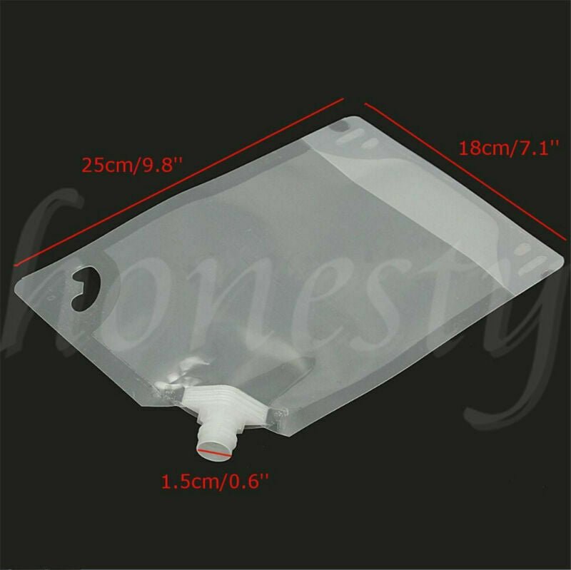 10pcs 1000ml 32Oz Clear Plastic Self Packing Flask Bladder Bag Leak Proof