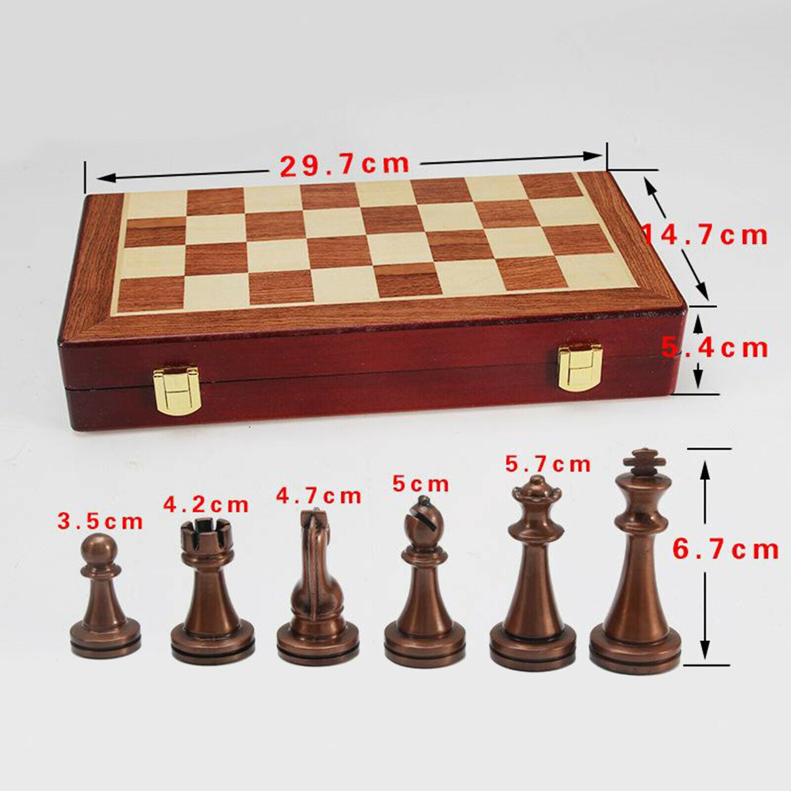 Alloy Chess Board Set Inlaid Storage Family Game Travel Set Chess Pieces