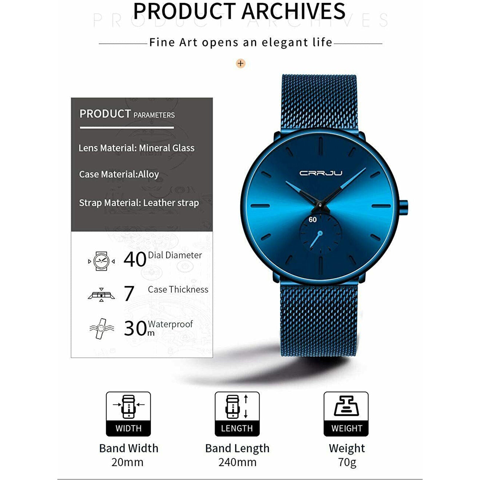 Men's Watch Stainless Steel Minimalist Ultra Thin Watches Hombre Relojes De