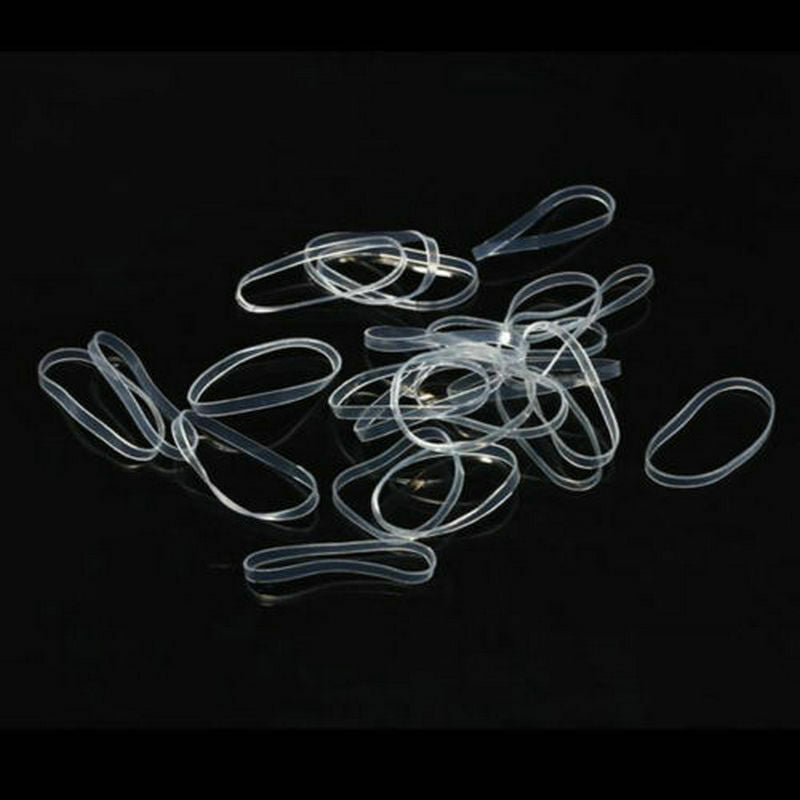 Fashion Women's 500pcs Elastic Rubber Clear Hair Ties Band Ropes Ponytail Holder