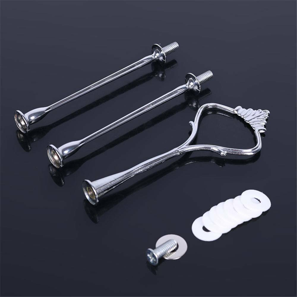 2/3 Tier Cake Plate Stand Handle Kit Cupcake Crown Fitting Metal Wedding Party