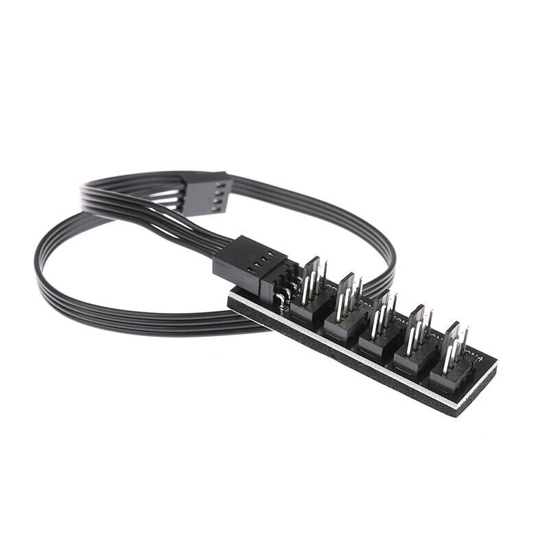 Cooler Fan PC CPU Power 1 Female To 5 Male 4 Pin Socket Fan Hub Splitter CablWF