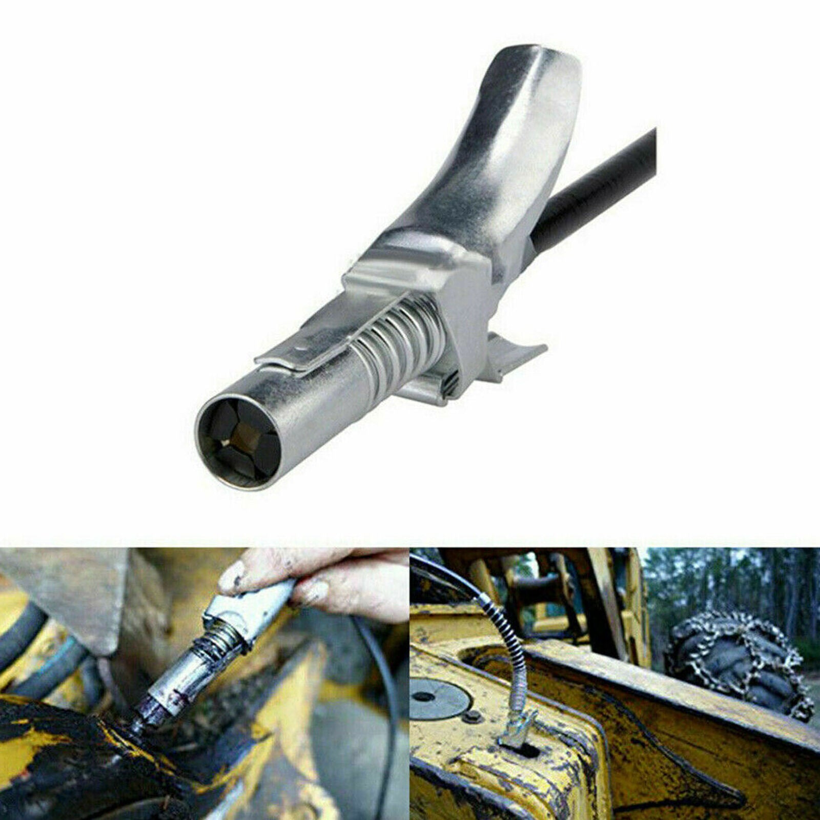 Grease Gun Quick Release Lock On Coupling End 1/8NPT Workshop Farm Accessory